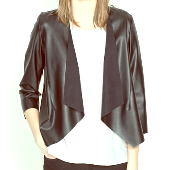 waterfall leather jacket zara